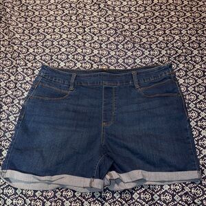 Time and Tru Dark Blue Roll-Cuff Denim Shorts